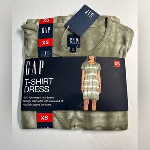 GAP T- Shirt Dress size XS color Olive Stripe Tie Dye